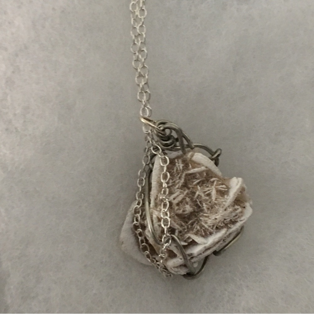 Desert Rose Wire Wrap Necklace